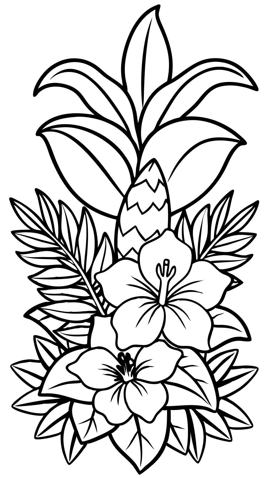 coloriages fleurs hawaïennes